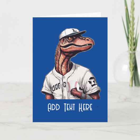 Gepersonaliseerde Dinosaurus Baseball Kaart (Voorkant)