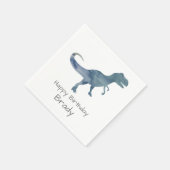Gepersonaliseerde dinosaurus Blue Birthday Napkin Servet (Hoek)