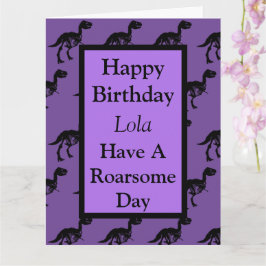 Gepersonaliseerde Dinosaurus brullende verjaardags Kaart