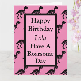 Gepersonaliseerde Dinosaurus brullende verjaardags Kaart