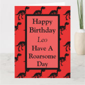 Gepersonaliseerde Dinosaurus brullende verjaardags Kaart (Voorkant)