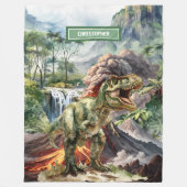 Gepersonaliseerde Dinosaurus Deken Jongen Verjaard (Voorkant)