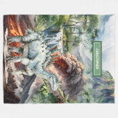 Gepersonaliseerde Dinosaurus Deken Jongens Verjaar (Voorkant (Horizontaal))