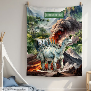 Gepersonaliseerde Dinosaurus Deken Jongens Verjaar