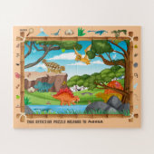 Gepersonaliseerde Dinosaurus Detective Object Hunt Legpuzzel (Horizontaal)