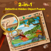Gepersonaliseerde Dinosaurus Detective Object Hunt Legpuzzel