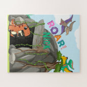 Gepersonaliseerde dinosaurus en vrienden legpuzzel (Horizontaal)