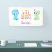 Gepersonaliseerde dinosaurus "Happy Birthday"-bann Spandoek (Beurs)