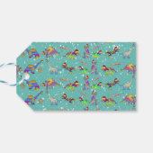 Gepersonaliseerde Dinosaurus Kerstman Cadeaulabel (Achterkant Horizontaal)