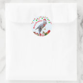Gepersonaliseerde Dinosaurus Kerstmis Ronde Sticker (Tas)