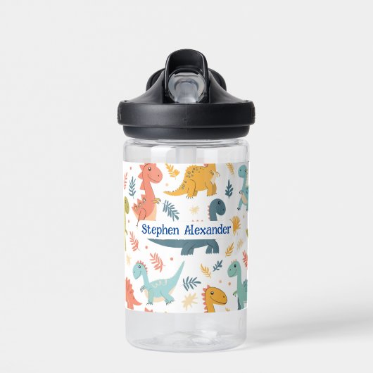 Gepersonaliseerde Dinosaurus Kind Waterfles (Voorkant)