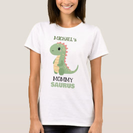 Gepersonaliseerde Dinosaurus "Mama Saurus" Verjaar T-shirt
