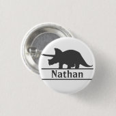 Gepersonaliseerde dinosaurus naam Triceratops Ronde Button 3,2 Cm (Voorkant /achterkant)