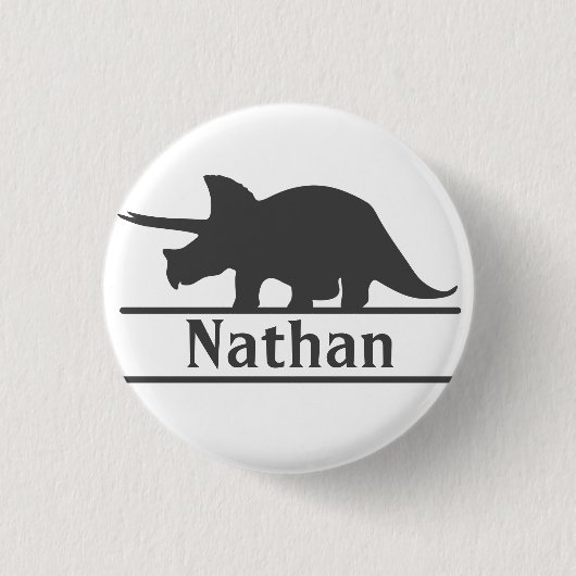 Gepersonaliseerde dinosaurus naam Triceratops Ronde Button 3,2 Cm (Voorkant)