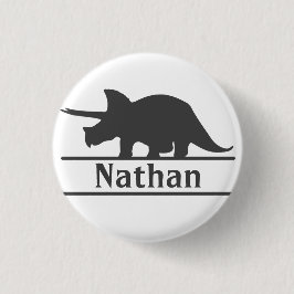 Gepersonaliseerde dinosaurus naam Triceratops Ronde Button 3,2 Cm