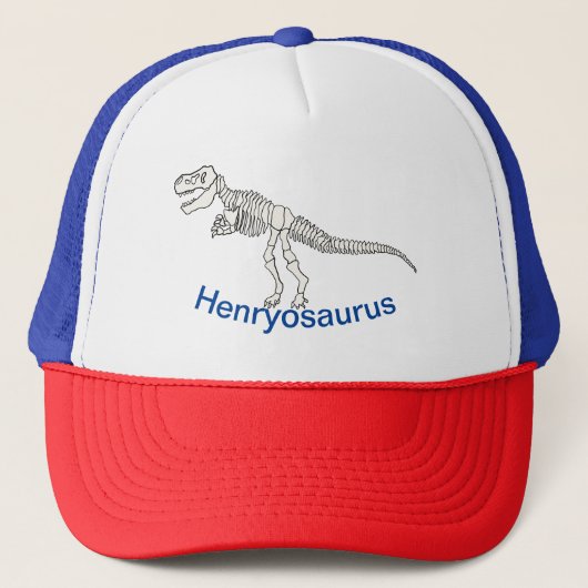 Gepersonaliseerde dinosaurus naam trucker hoed trucker pet (Voorkant)