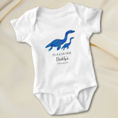 Gepersonaliseerde dinosaurus papa en baby romper