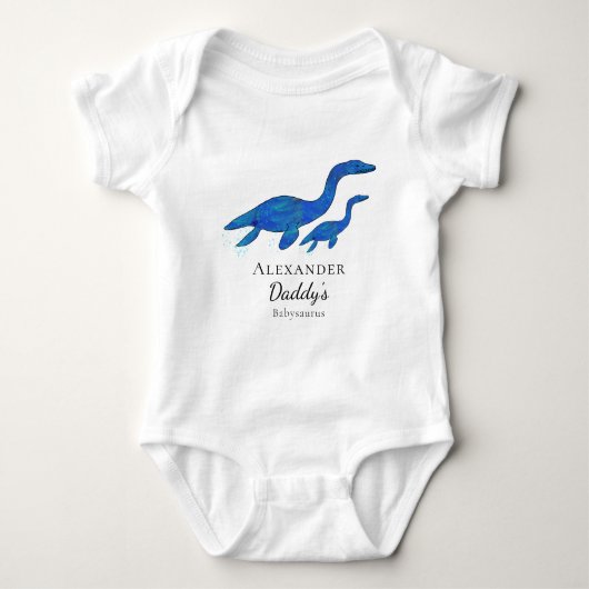 Gepersonaliseerde dinosaurus papa en baby romper (Voorkant)