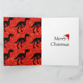 Gepersonaliseerde dinosaurus roarsome kerstkaart kaart (Binnen)