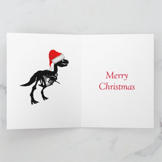 Gepersonaliseerde dinosaurus roarsome kerstkaart kaart (Binnen)