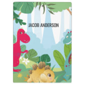 Gepersonaliseerde Dinosaurus Terug naar School Naa Klembord (Achterkant)