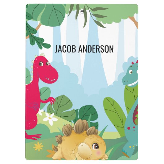 Gepersonaliseerde Dinosaurus Terug naar School Naa Klembord (Achterkant)