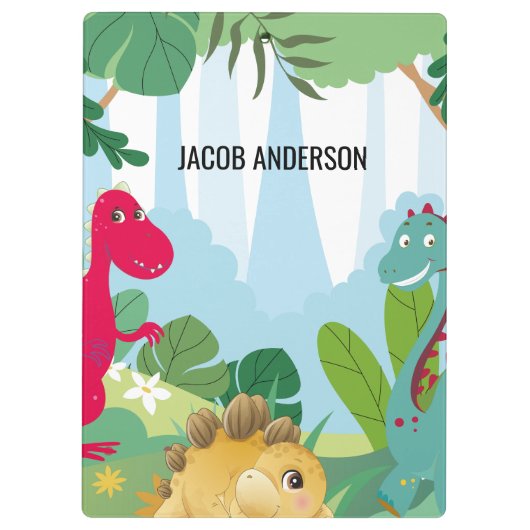 Gepersonaliseerde Dinosaurus Terug naar School Naa Klembord (Achterkant)