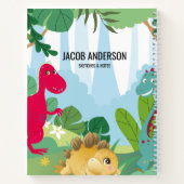 Gepersonaliseerde Dinosaurus Terug naar School Sch Notitieboek (Achterkant)