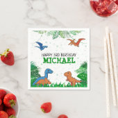 Gepersonaliseerde Dinosaurus Verjaardag Kinder Jur Servet (Insitu)