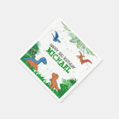 Gepersonaliseerde Dinosaurus Verjaardag Kinder Jur Servet (Hoek)