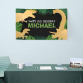 Gepersonaliseerde Dinosaurus Verjaardag Kinder Jur Spandoek (Beurs)