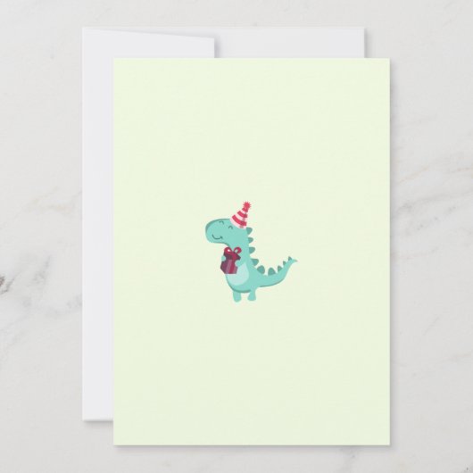 Gepersonaliseerde Dinosaurus voor Kinderen Verjaar Kaart (Achterkant)