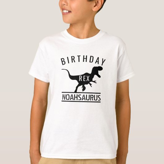 Gepersonaliseerde dinosauruskinderen van Birthday T-shirt (Voorkant)