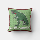 gepersonaliseerde dinosauruskussen - groene t-rex kussen (Voorkant)