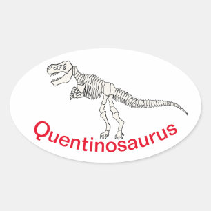 Gepersonaliseerde dinosaurusnaam ovale sticker