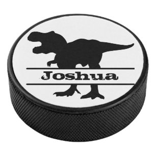 Gepersonaliseerde dinosaurusnaam T-Rex Hockey Puck