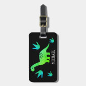 Gepersonaliseerde dinosaurusreizen bagagelabel (Voorkant verticaal)