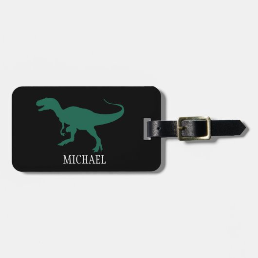 Gepersonaliseerde dinosaurusreizen bagagelabel (Voorkant horizontaal)
