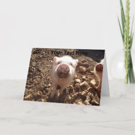 Gepersonaliseerde Dirty Snout Mini Pig Wenskaart Kaart