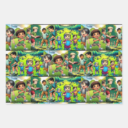 Gepersonaliseerde Disc Golf Boy's verjaardag Inpakpapier Vel (Voorkant 3)