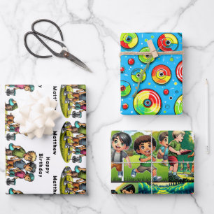 Gepersonaliseerde Disc Golf Boy's verjaardag Inpakpapier Vel