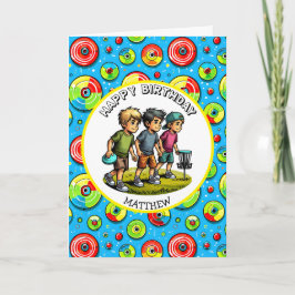 Gepersonaliseerde Disc Golf Boy's verjaardag Kaart