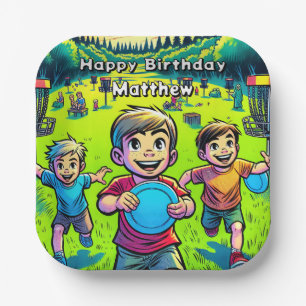 Gepersonaliseerde Disc Golf Boy's verjaardag Papieren Bordje