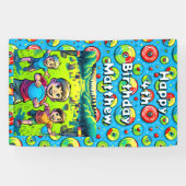 Gepersonaliseerde Disc Golf Boy's verjaardag Spandoek (Horizontaal)