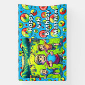 Gepersonaliseerde Disc Golf Boy's verjaardag Spandoek (Verticaal)