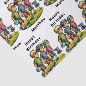 Gepersonaliseerde Disc Golf Boy's verjaardag Tissuepapier (Detail)