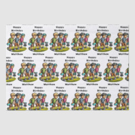 Gepersonaliseerde Disc Golf Boy's verjaardag Tissuepapier