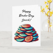 Gepersonaliseerde Disc Golf thema verjaardag Kaart (Gele Bloem)