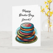 Gepersonaliseerde Disc Golf thema verjaardag Kaart (Gele Bloem)