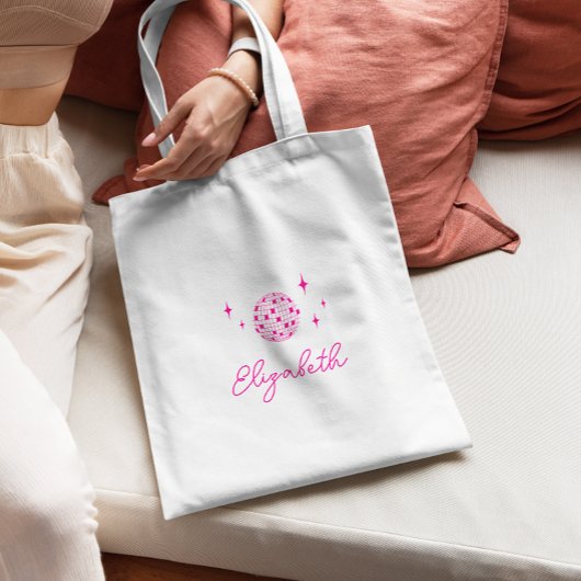 Gepersonaliseerde Disco Ball Bachelorette Tote Bag